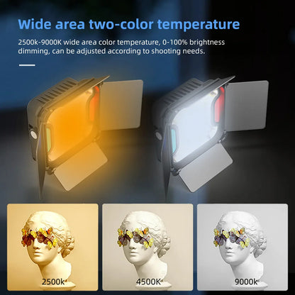 BAFANG BF-30W LED Video Light Panel Photography Fill Light 2500K-9000K Dimmable CRI95w 4leaf Barn Door Magnetic U-shaped Bracket