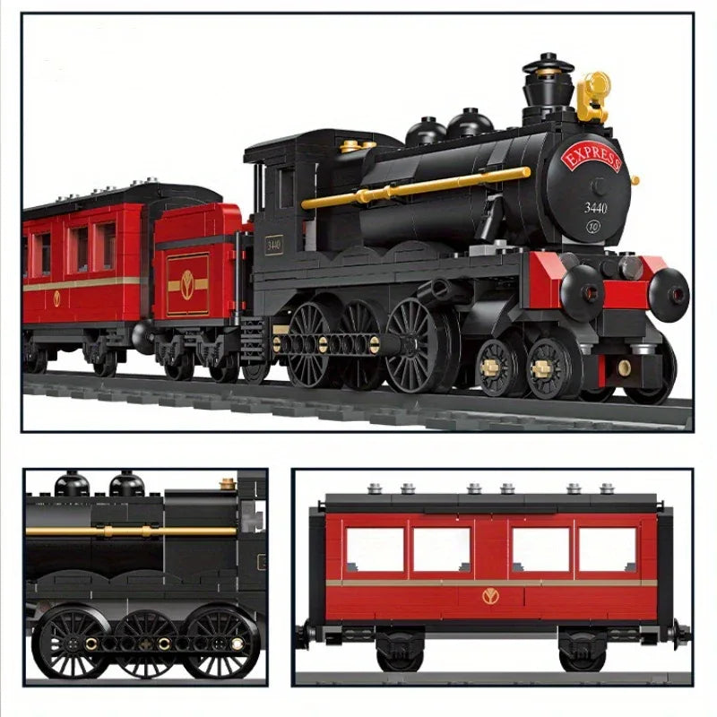 Track electric train city train model puzzle building block toy assemble and insert toy  gift
