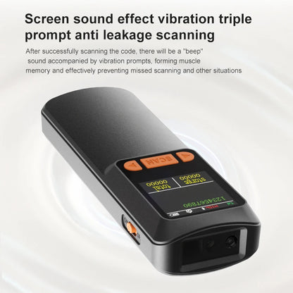 Portable Wireless Barcode Scanner Bluetooth 2D QR 1D Bar Code Scanner With LCD Display For Smart Phone,Computer& POS