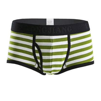 Cotton Men Boxers Men Soft Penis U-Pouch Underwear Underpants Shorts Breathable Striped Hot Male Underwear