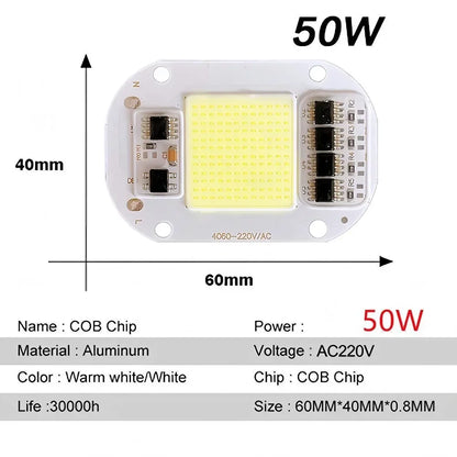 AC 220V COB Chip 50W Light Source No Need Driver For Floodlight Spotlight Lamp DIY Lighting High Brightness LED Chip 1/3/6/10PCS