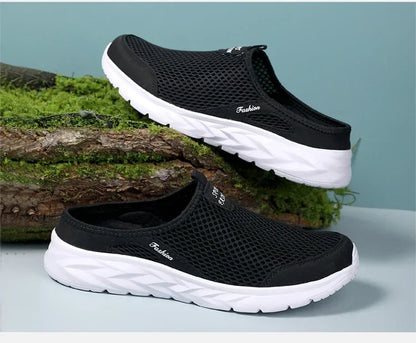 YRZL Hot Sale Men Half Slipper High Quality New Design Mesh Shoes Breathable Outdoor Sandals Comfortable Couples Walking Shoes