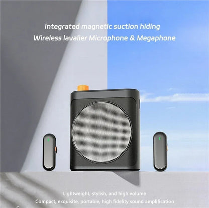 2.4G Wireless Voice Amplifier Megaphone Rechargeable With Lavalier Microphone Bluetooth Speaker Teacher School Tour Guide