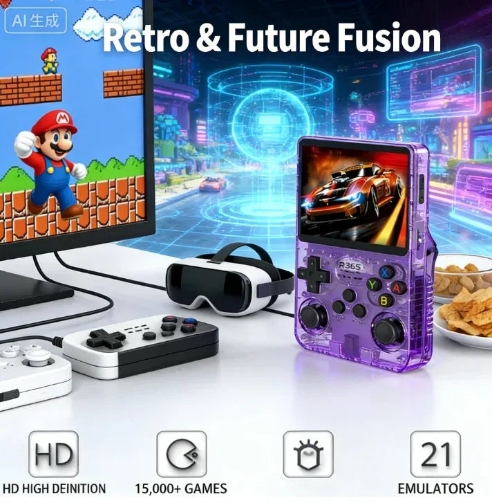 128GB/64GB R36S Retro Handheld Video Game Console Linux System 3.5 Inch IPS Screen Portable Pocket Video Player Games Boy Gift