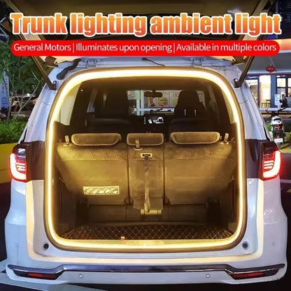 LED Trunk Lighting Lights Dynamic Flowing Flexible Light Strip On/Off Scanning Atmosphere Lamp Waterproof for Car Accessories