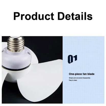 LED Mini Ceiling Fan E27 Base/USB Modern LED Ceiling Fan Hose Extender Indoor Ceiling Fan Light for Bedroom Living Room