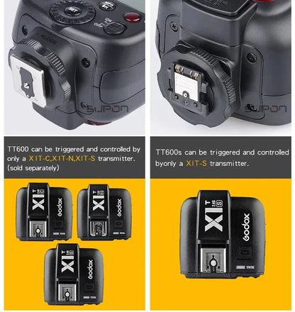 Godox TT600/TT600S Camera Flash Speedlite GN60 Built-In 2.4GHz X Wireless Radio System On Camera Flash  for Sony Nikon Fuji