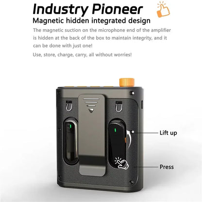 Bluetooth Wireless Voice Amplifier With Lavalier microphone for Teachers Elderly Tour Guides Coaches U-Disk Megaphone Microphone