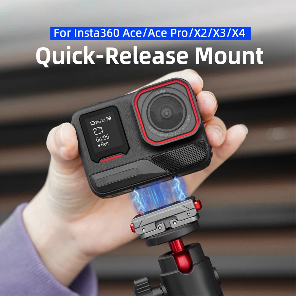 Quick Release Magnetic Adapter Base Mount for Insta360 Ace Pro 2 Protective Case 1/4 Screw Magnetic Adapter Mount Accessories