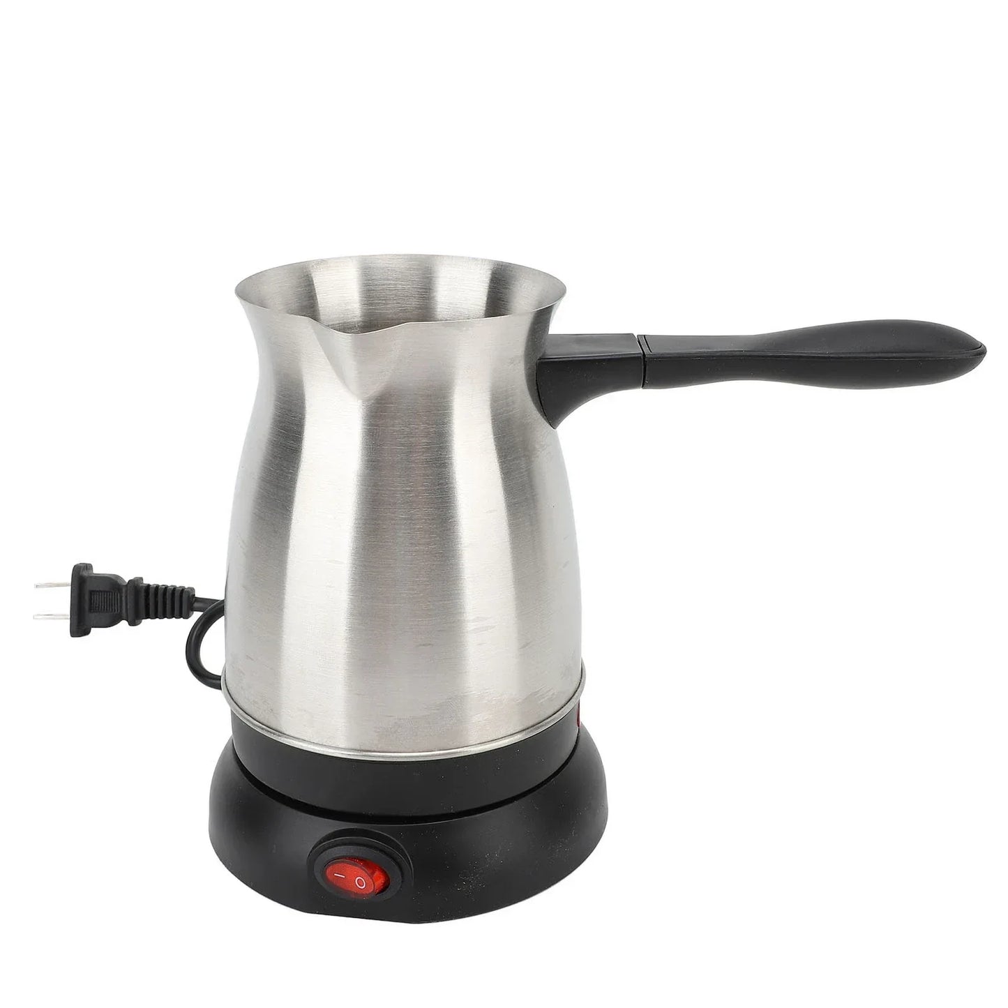 600ML Stainless Steel Electric Coffee Pot with Ergonomic Handle Turkish Coffee Maker Kettle for Home