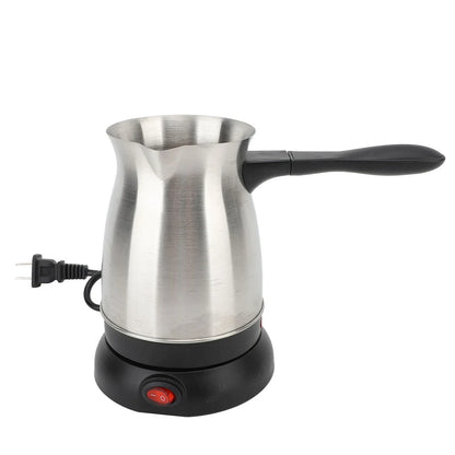 600ML Stainless Steel Electric Coffee Pot with Ergonomic Handle Turkish Coffee Maker Kettle for Home