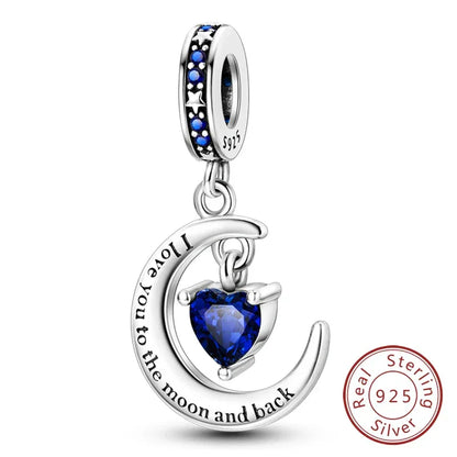 925 Silver Valentine's Day Charms Bead Sparkling Sweet Heart Rose Bear Charm Fit Original Bracelet Bangle Woman DIY Jewelry Gift