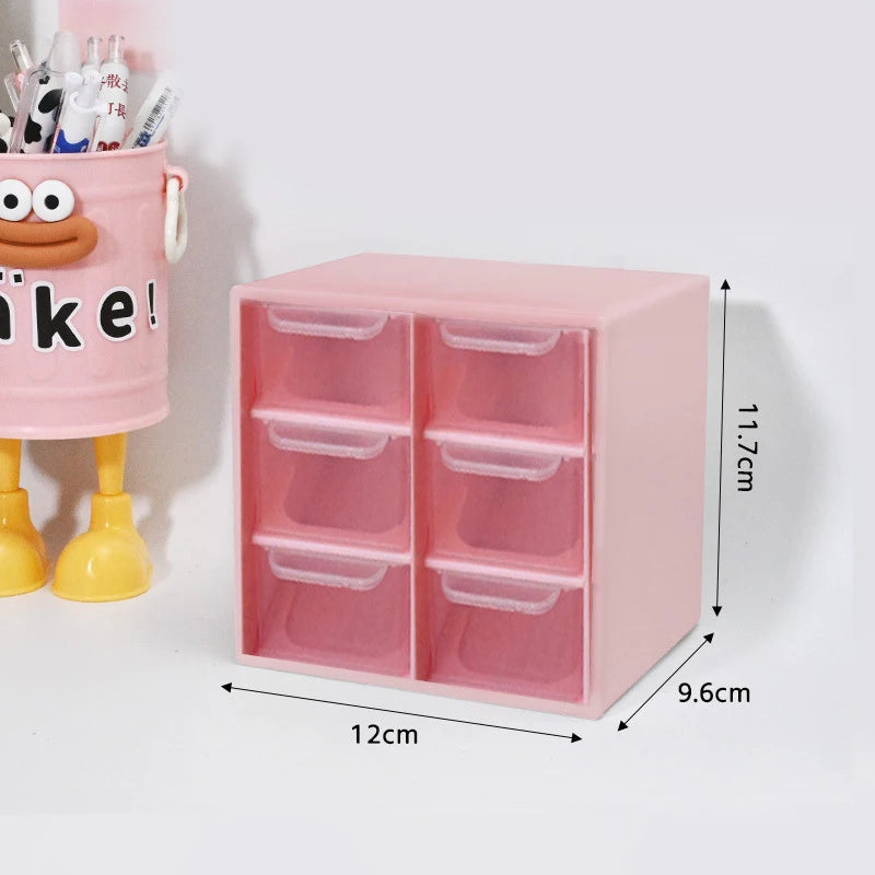 Large Capacity Dustproof Multi-layer Desktop Storage Box  Organizing Box Multifunctional Transparent Six Grid Drawer Storage Box