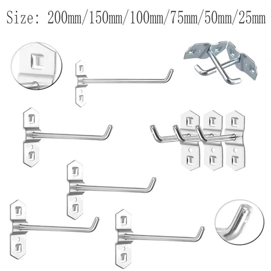 1-10pcs Pegboard Hooks, Steel Single Oblique Hangers for Garage Tool Organization, Kitchen Utensil Key Holder by PDG ibma