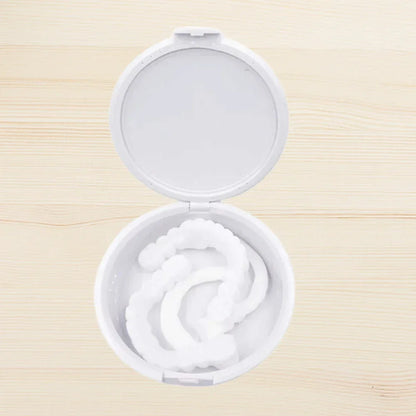 2 Pairs Smile Whitening Teeth Snap On Silicone Cosmetic Denture Upper and Lower Fake Tooth Cover Perfect Fit Teeth Beauty Tool