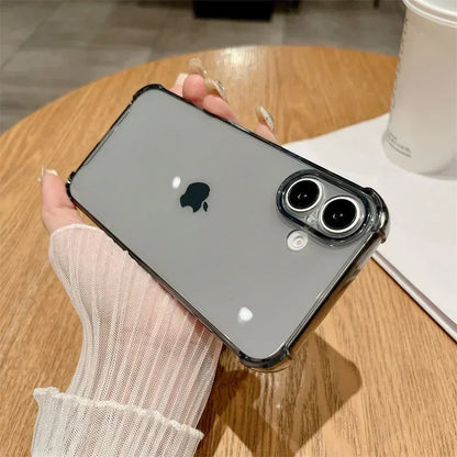 Luxury Jelly Clear Silicone Soft Case For iPhone 11 12 13 14 15 16 Pro Max 16 Plus Shockproof Protection Transparent Back Cover