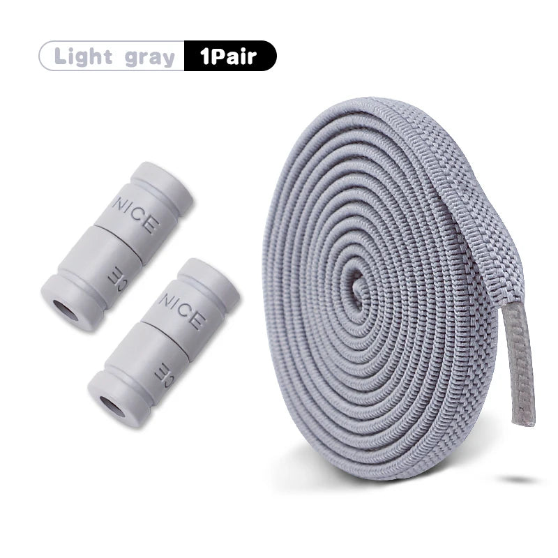 Elastic Laces Sneakers No Tie Shoe laces Colorful Capsule Lock Shoelaces Without ties Kids Adult 0.6cm Flat Shoelace 1Pair/2Pair