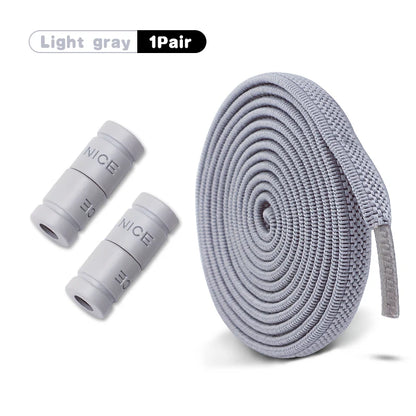 Elastic Laces Sneakers No Tie Shoe laces Colorful Capsule Lock Shoelaces Without ties Kids Adult 0.6cm Flat Shoelace 1Pair/2Pair