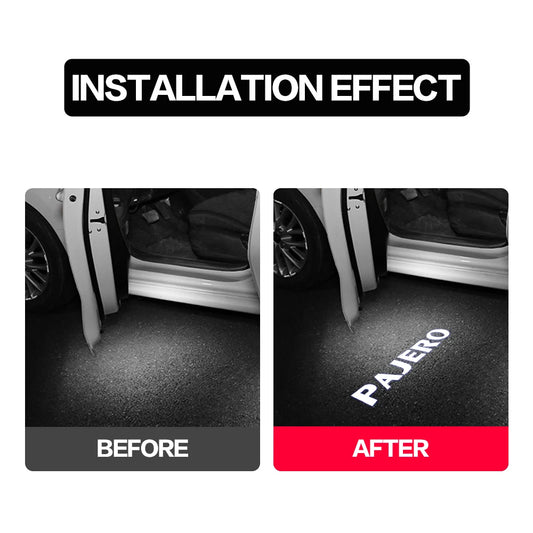 2X LED Car Door Courtesy Welcome Lamp Ghost Shadow Light Bulbs Accessories For Mitsubishi Pajero V87 V93 V97 V80 Montero Grandis by PDG ibma