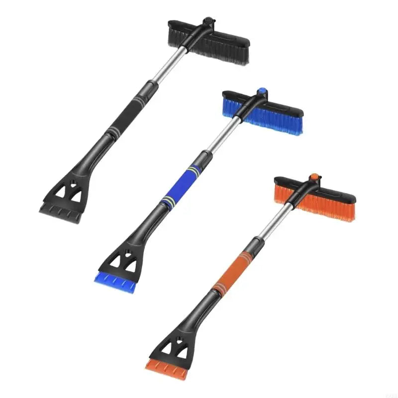 2025 New Three Function Auto Ice Scraper Removal Tool Detachable Design 34 Inch Extendable Rod Foam Cushion Grip For Windshield