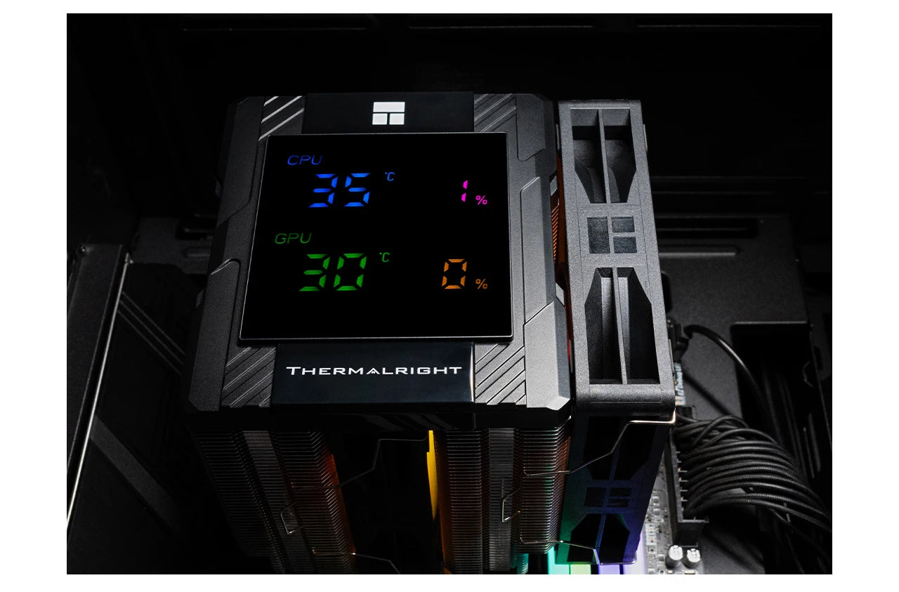 Thermalright PA 120 Digital Chassis Air Cooling Radiator，6 heat pipe/CPU/CPU simultaneous monitoring/Supports LGA1851/1700/AM5