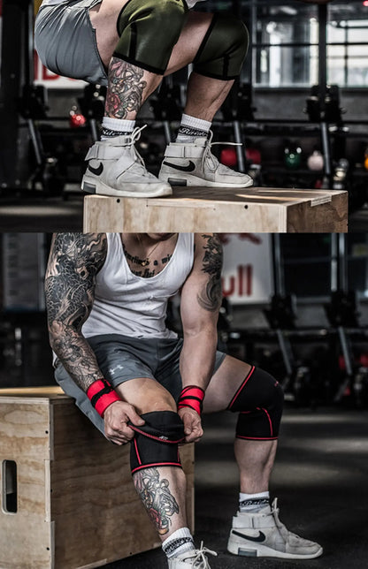 7mm Knee Pads Fitness Squatting Sports Protective Elasticity Hard Pulling Powerlifting Training Bodybuilding Knee Protector
