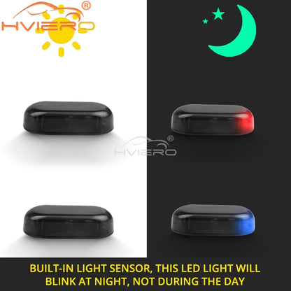 1Pcs Car Fake Security Light Solar Powered Simulated Dummy Alarm Wireless Warning Anti Theft Caution Lamp LED Flashing Imitation
