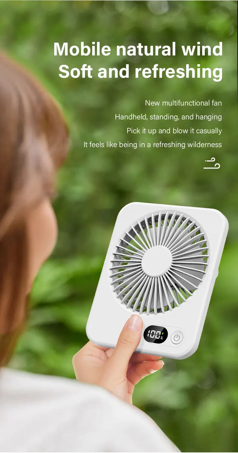 2025 New Small Fan Handy Charging Long Life Ultra-thin Desktop Fan Large Wind Super Quiet Folding Handheld Table Fan