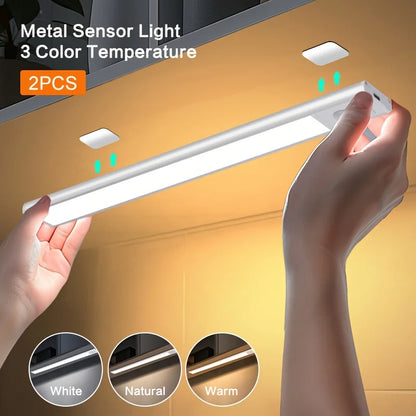 10-50cm LED Motion Sensor Light Night Wireless Lamp USB Battery Rechargeable Wall Under Cabinet For Bedroom Kitchen Lighting