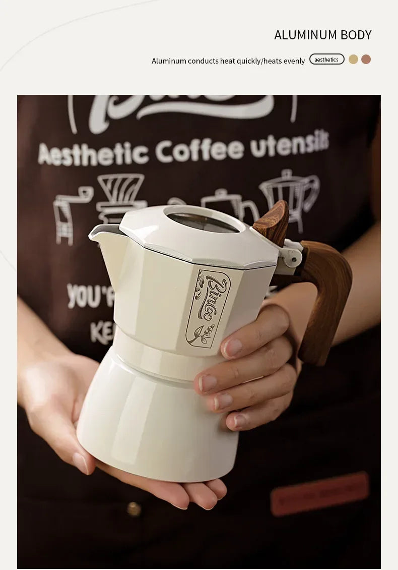 Bincoo Dual Valve Moka Pot Espresso Maker Electric for Home Camping Coffee Extraction Tool Italian Barista Tool Espresso Machine
