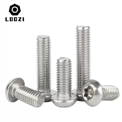304 Stainless Steel Six Lobe Torx Button Round Head With Pin Anti-theft Tamper Proof Security Bolt Screw M3 M4 M5 M6 M8 M10 M12