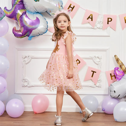 Girls' Unicorn Dress: Children's Spring/Summer New Sleeveless Embroidered Party Dress SH1696