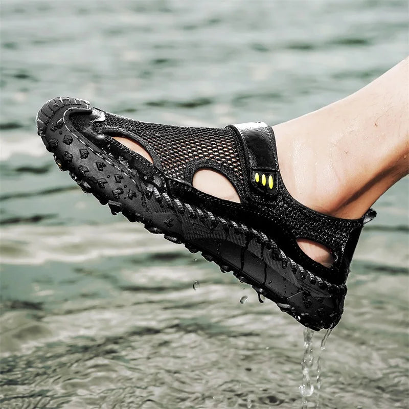 Summer Men Sandals Genuine Leather Mens Casual Shoes Outdoor Men Leather Sandals for Men Beach Shoes Roman mens Shoes