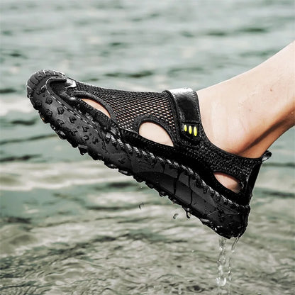 Summer Men Sandals Genuine Leather Mens Casual Shoes Outdoor Men Leather Sandals for Men Beach Shoes Roman mens Shoes