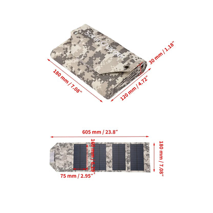 60W-100W Solar Panel 4/5/6 Fold Portable Power Supply Outdoor Emergency USB Mobile Phone Charging with 3 USB Output Cable