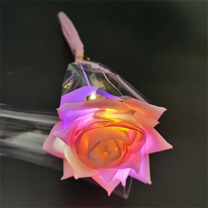 Glowing Rose Artifical Fake Flowers Valentine'S Day Mother'S Day Gift Anniversary Wedding Lover Lighting Roses Party Supplies