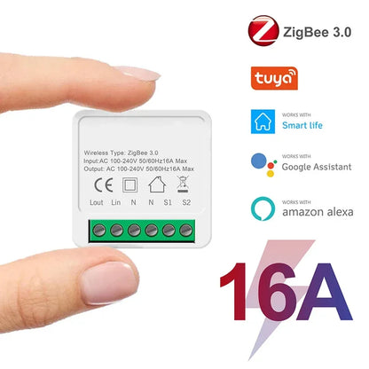 Tuya Smart Home Automation Switch 2-way Breaker Work With Smart Gateway Smart Life App Control Support With Google Home Alexa