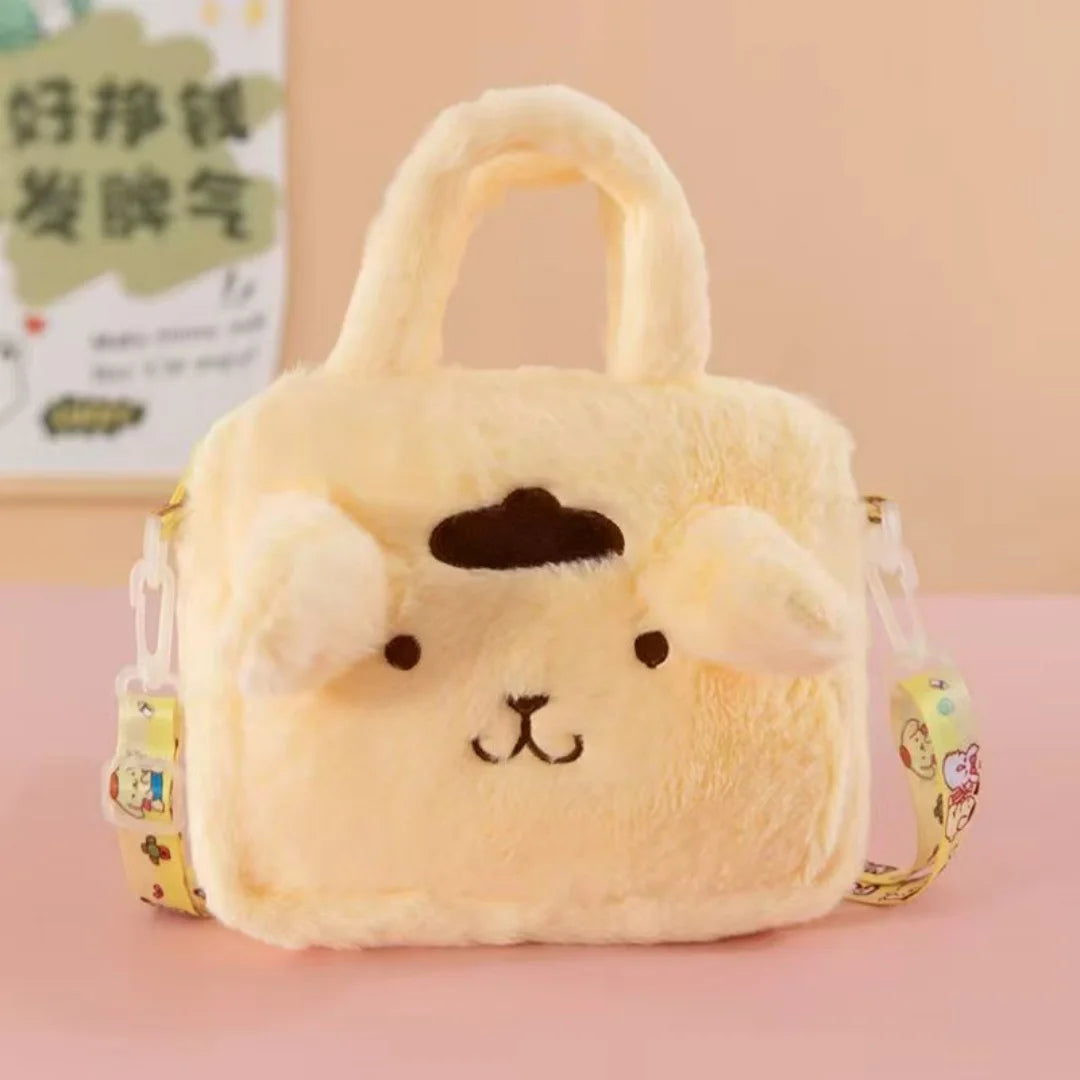 Anime Sanrio Kuromi Capybara Handbag My Melody Cinnamoroll Plush Cosmetic Bag Hello Kitty Travel Storage Bag Women Toy Gifts