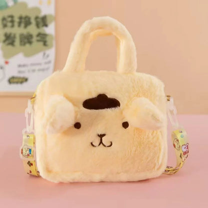 Anime Sanrio Kuromi Capybara Handbag My Melody Cinnamoroll Plush Cosmetic Bag Hello Kitty Travel Storage Bag Women Toy Gifts