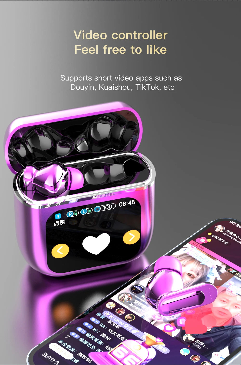 SE60 High quality Touch Screen ANC Wireless Earphones TWS Noise Cancelling Earbud Bluetooth 5.3 Long Battery life HiFi Headphone