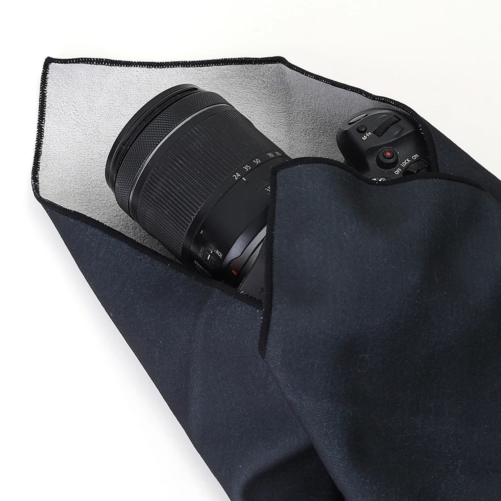 Protective Wrap Soft Cleaning Cloth for Camera Lens Tablet Dustproof Self Adhesive Lens Wrapping Foldable Cloth Camera Bag