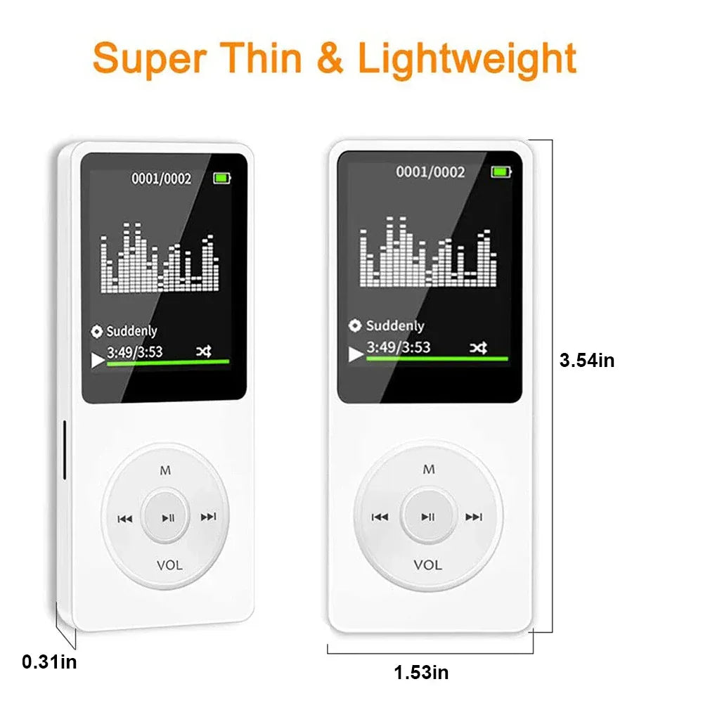 MP3 Player Outdoor Sports Fitness Mini Mp4/mp3 Support Bluetooth Lossless Hifi Music Player FM Radio Recorder Sport 128GB