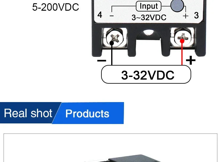 LCTC 1PCS SSR Solid State Relay DC To AC AC To AC DC To DC 10A 25A 40A 50A 60A 80A 100A Non-contact Relay 3-32VDC