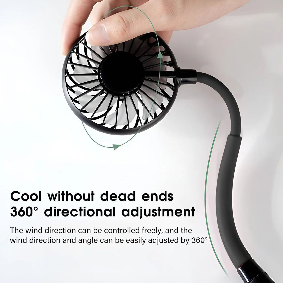 USB Rechargeable Mini Sports 3-Speed Adjustable Neck Dual Fan Home OfficeOutdoor Travel Portable Hanging Neck Fan