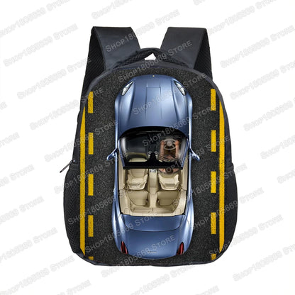 Truck/Ambulance/Car/Tractor Backpack Children's 12 Inch Kindergarten School Bag Cartoon Printing Excavator Backpack