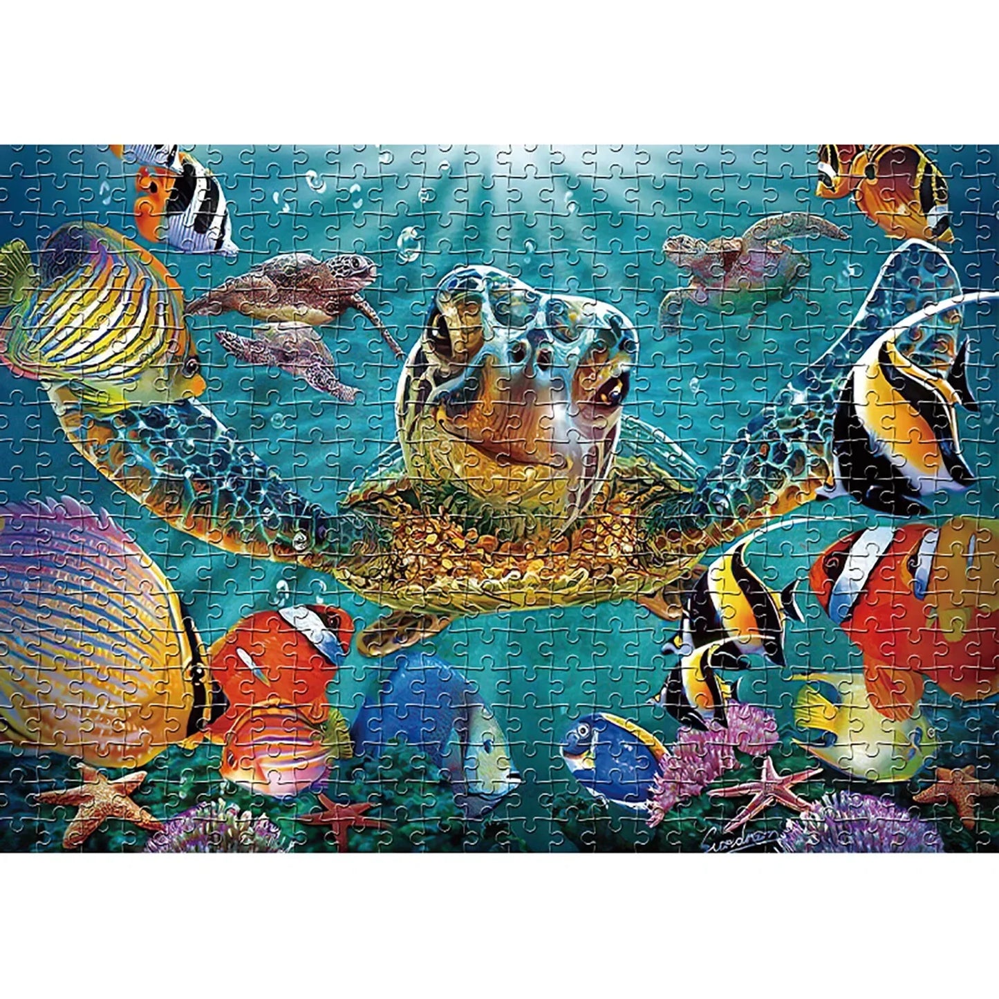 1000 Pieces Ocean Giant Turtle Jigsaw Puzzle Home Decor Adults Puzzle Games Family Fun Floor Puzzles Educational Toys for Kids