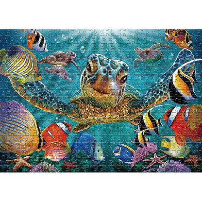 1000 Pieces Ocean Giant Turtle Jigsaw Puzzle Home Decor Adults Puzzle Games Family Fun Floor Puzzles Educational Toys for Kids