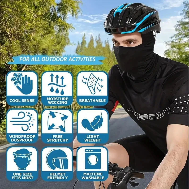 UV Protection Classic Cooling Balaclava Breathable Ice Silky Full Face Mask For Cycling Travel Outdoor Sports UPF50+ Balaclava