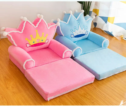 Three-layer folding children's small sofa cartoon kindergarten baby seat stool plush toy lazy sofa removable