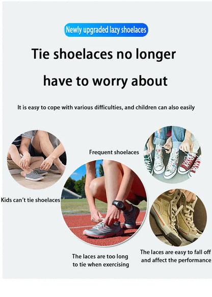 Frosted Capsule Buckle No Tie Shoelace Round Elastic Shoe Laces Sneakers Gradient Colorful Shoelace Without Ties for Kids Adult